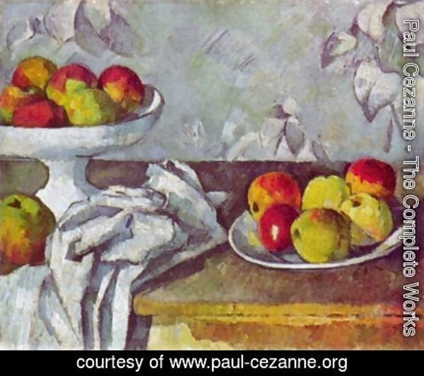 Paul Cezanne - Still life with apples and fruit bowl