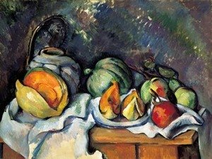 Paul Cezanne - Nature morte aux fruits et pot de gingembre