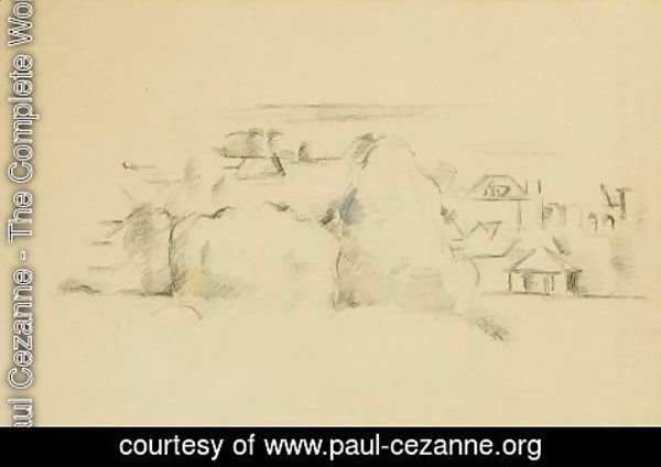 Paul Cezanne - Paysage Avec Meules