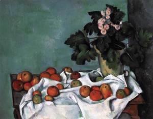 Paul Cezanne - Still-Life with Apples and a Pot of Primroses