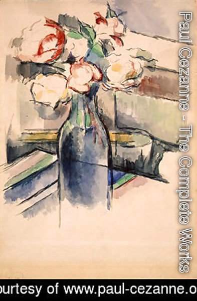 Paul Cezanne - Roses in a Bottle