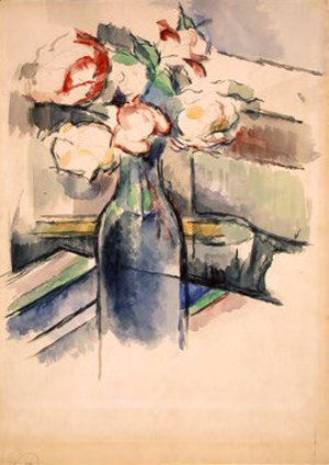 Paul Cezanne - Roses in a Bottle