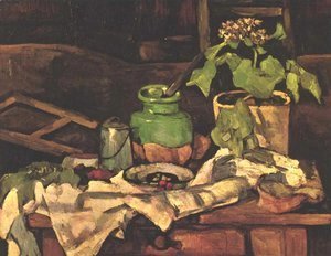 Paul Cezanne - Flower pot at a table