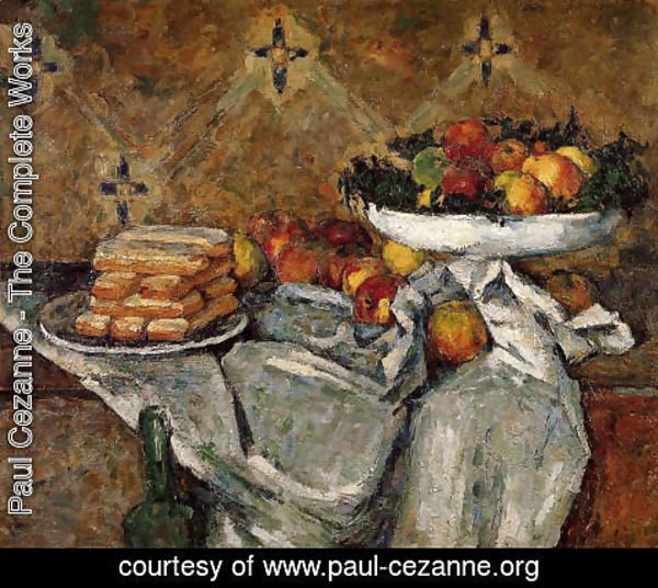 Paul Cezanne - Compotier And Plate Of Biscuits
