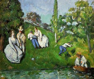 Paul Cezanne - Couples Relaxing By A Pond