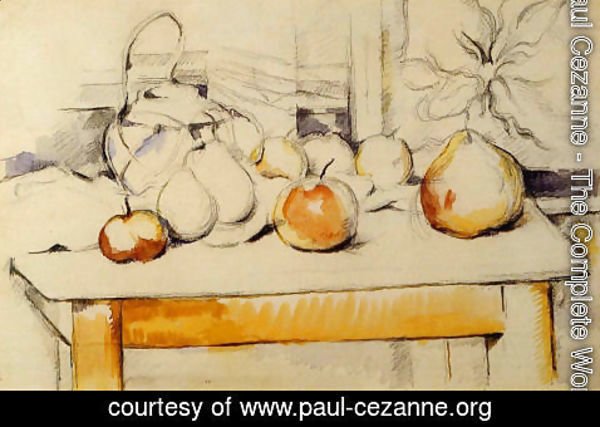 Paul Cezanne - Ginger Jar And Fruit On A Table