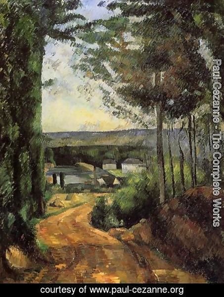 Paul Cezanne - Road  Trees And Lake