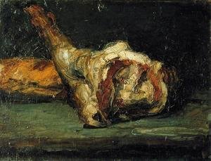 Paul Cezanne - Still Life   Bread And Leg Of Lamb