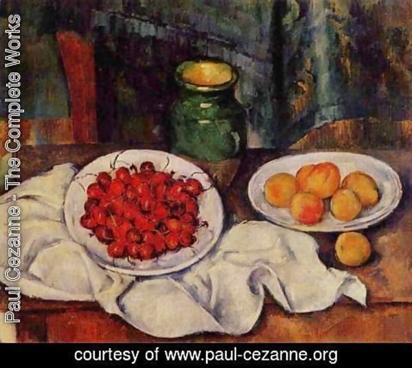 Paul Cezanne - Still Life With A Plate Of Cherries Aka Cherries And Peaches