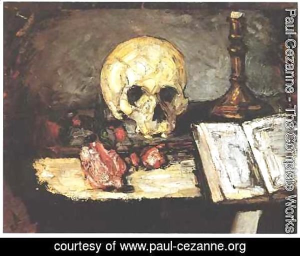 Paul Cezanne - Still Life With Skull And Candlestick