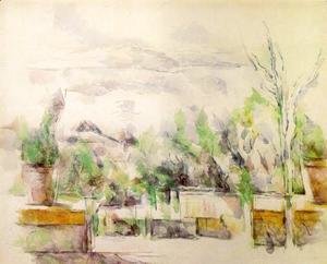 Paul Cezanne - The Garden Terrace At Les Lauves