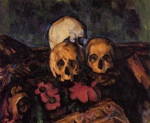 Paul Cezanne - Three Skulls On A Patterned Carpet