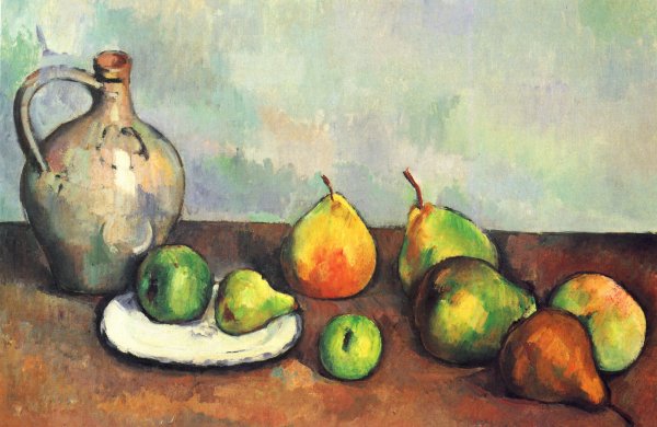 Still life, jug and fruits
