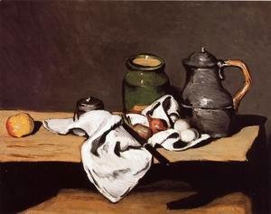 Still Life with Green Pot and Pewter Jug
