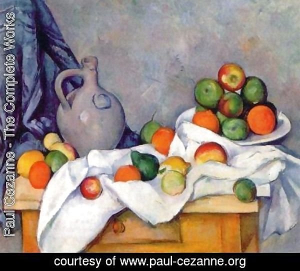 Paul Cezanne - Rideau, Cruchon et Compotier