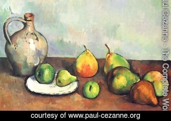 Paul Cezanne - Still life, jug and fruits