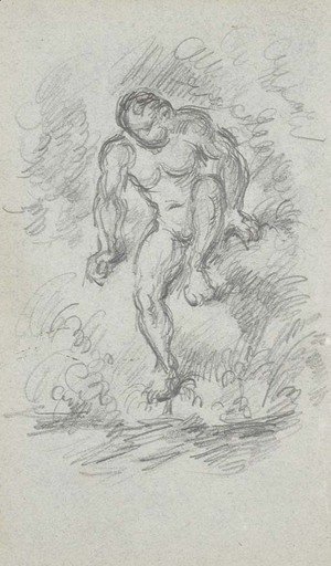Paul Cezanne - Baigneur descendant dans l'eau