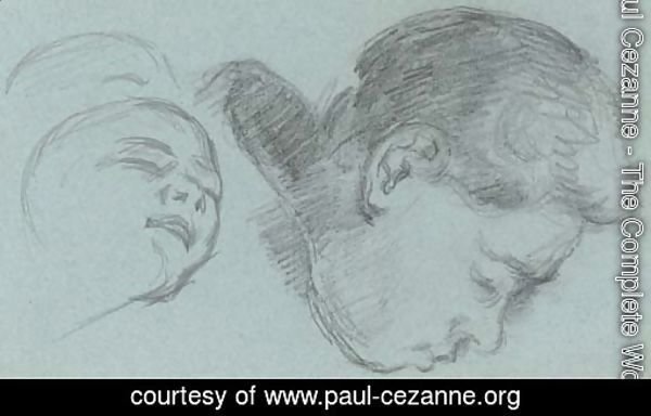 Etudes de tetes Paul Cezanne fils et un enfant
