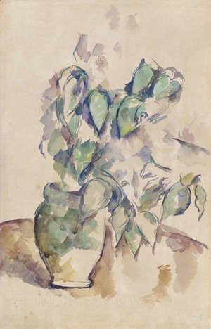 Paul Cezanne - Feuilles dans un pot vert