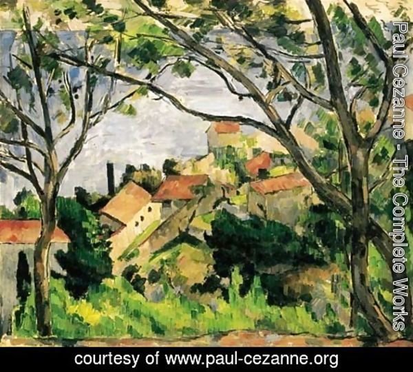 Paul Cezanne - L'Estaque vu a travers les arbres