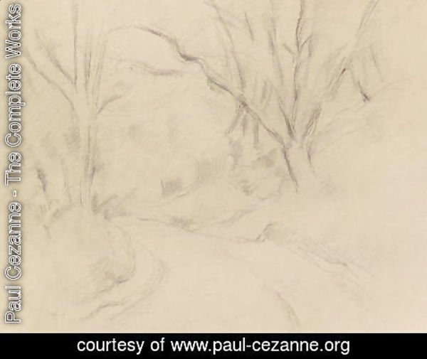 Paul Cezanne - Tournant de route dans un bois