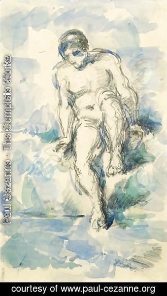 Paul Cezanne - Baigneur Descendant Dans L'Eau 2