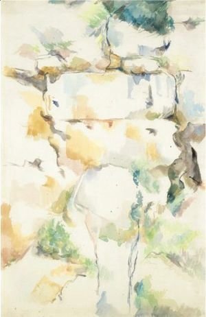 Paul Cezanne - Rochers Pres Des Grottes Au-Dessus De Chateau Noir