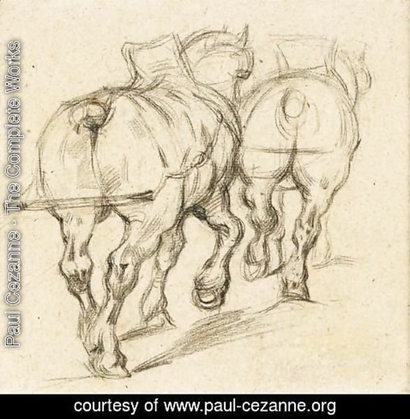 Paul Cezanne - Chevaux De Trait (D'Apres Gericault)