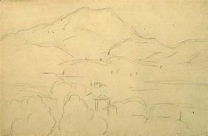 Paul Cezanne - La Montagne Sainte-victoire And Etude D'Arbres