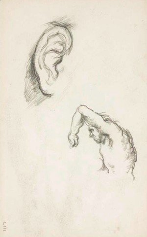 Paul Cezanne - Etudes Une oreille et figure d'un homme