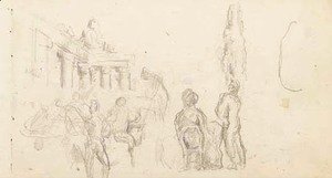Paul Cezanne - Etudes avec personnages et colonnade