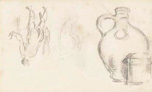 Paul Cezanne - Etudes Pot et cruche en terre et Baigneuse