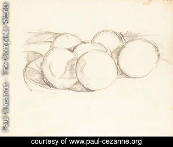 Paul Cezanne - Six pommes sur une assiette