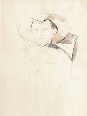 Paul Cezanne - L'enfant au chapeau de paille assis sur une chaise