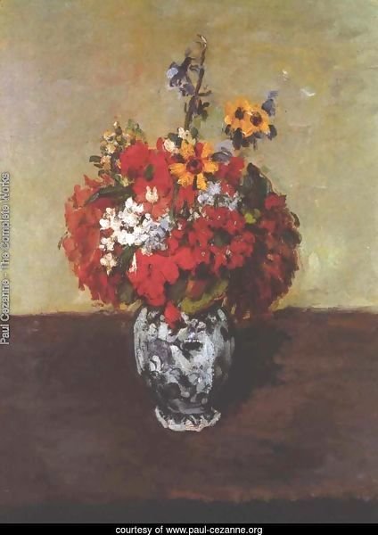 Dahlias In A Delft Vase
