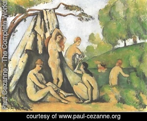 Paul Cezanne - Bathers in front of a tend