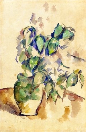 Paul Cezanne - Leaves in a Green Pot
