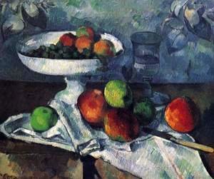 Paul Cezanne - Compotier  Glass And Apples Aka Still Life With Compotier