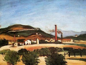 Paul Cezanne - Factories Near Mont De Cengle