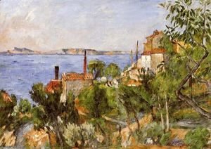 Paul Cezanne - Landscape  Study After Nature Aka The Seat At L Estaque