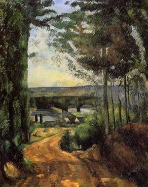 Paul Cezanne - Road  Trees And Lake