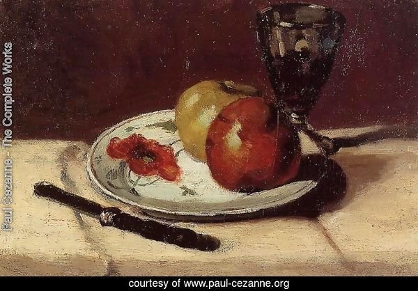 Still Life   Apples And A Glass