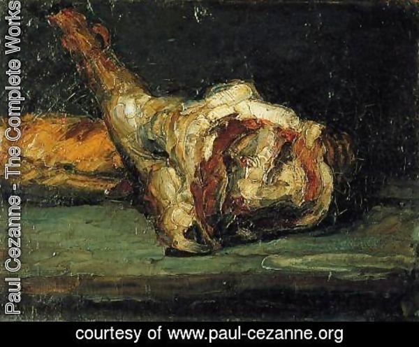 Paul Cezanne - Still Life   Bread And Leg Of Lamb