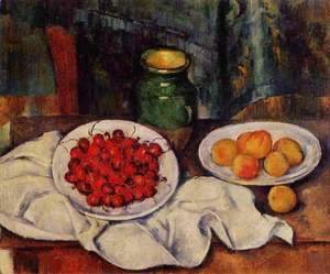 Paul Cezanne - Still Life With A Plate Of Cherries Aka Cherries And Peaches