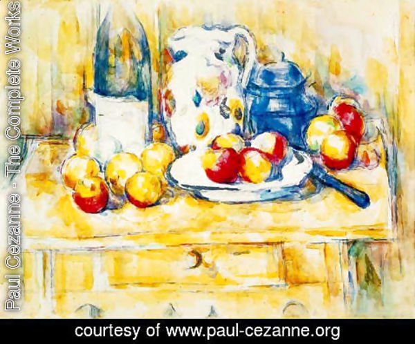 Paul Cezanne - Still Life With Apples  A Bottle And A Milk Pot