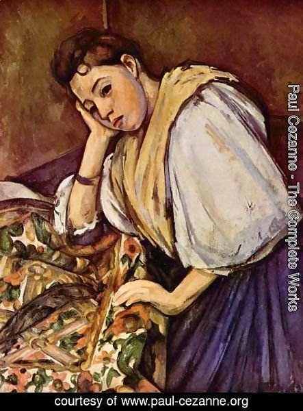 Paul Cezanne - Young Italian Girl Resting On Her Elbow
